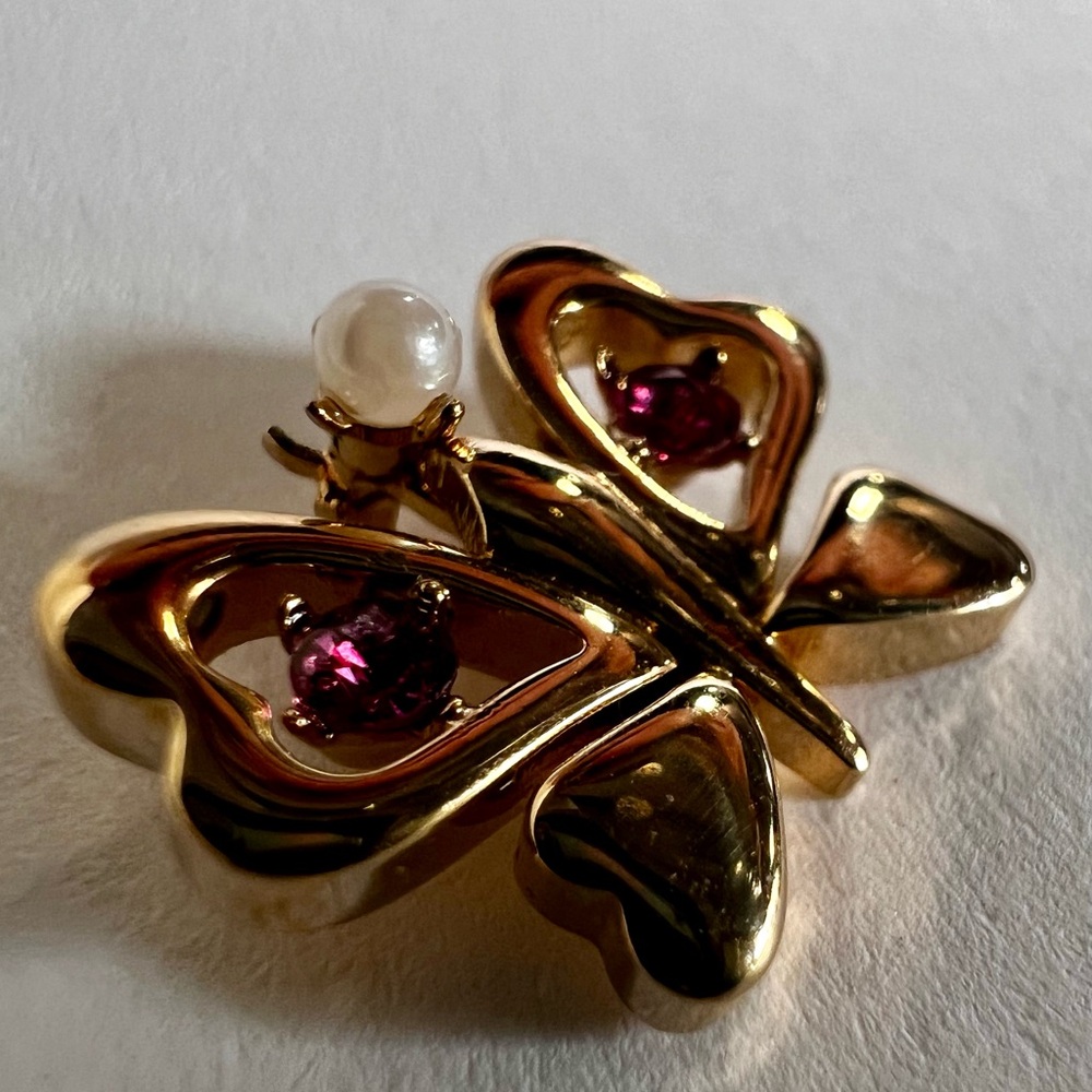14k GF Pendant with Genuine Ruby Stones